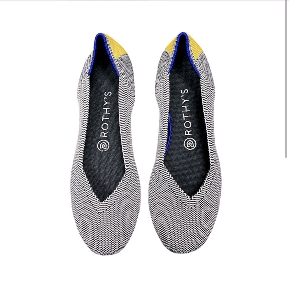 Rothy's Retired Shale Ribbon Stripe Flats